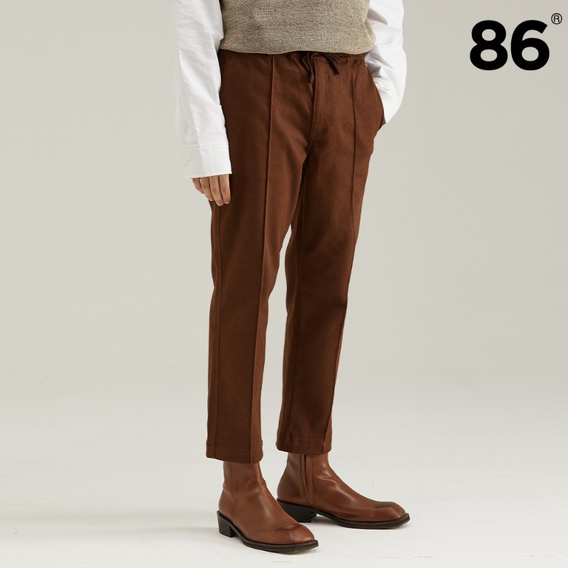 TAPERED BANDING PANTS BROWN